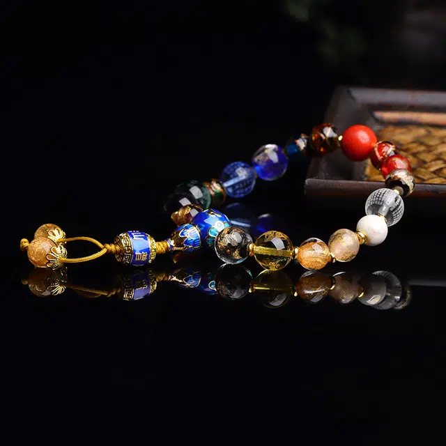 匠锁心玉 香灰十八籽 国风佛珠 招财纳福 复古国潮 十二生肖新中式 琉璃 玉石手串 男女同款情侣款