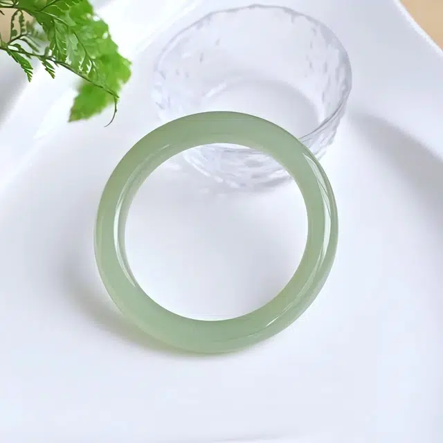 匠锁心玉 正晴水 新中式 古风温婉 细腻温润 汉服旗袍 轻奢高级感 小众复古 国潮 手镯 青玉 女款