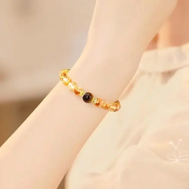 匠锁心玉 新中式国潮磁场招财进宝时来运转八方来财小众寓意好转运暴富 小众轻奢高级感礼盒装#好运天然 黄水晶 手串 男女同款情侣款