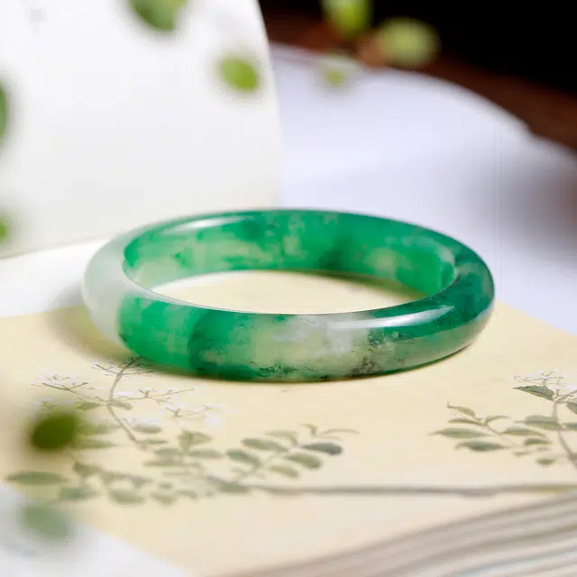匠锁心玉 青山黛新中式宫廷风古典温润轻奢吉祥如意平安顺遂时尚百搭清冷典雅高级感气质温婉#好运天然 非洲翠 手镯 男女同款情侣款