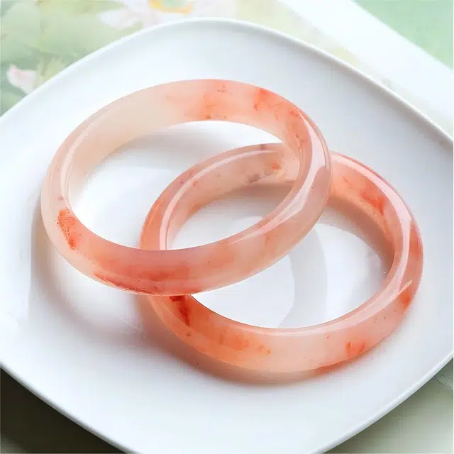 匠锁心玉 桃花酿贵妃镯 新中式 国潮国风 复古 古风温婉 轻奢高级感 金丝玉 玉石手镯 女款
