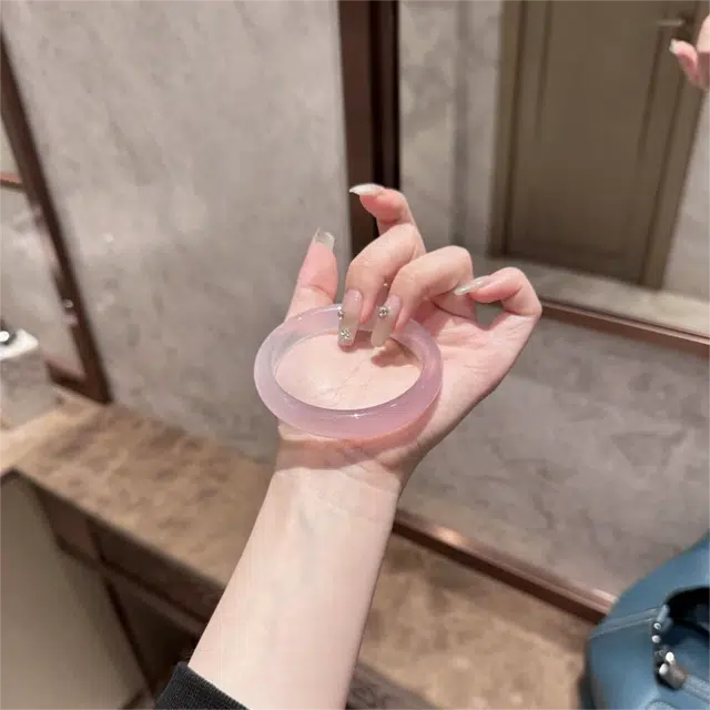 匠锁心玉 郁金香贵妃镯 新中式 国潮古风 水润冰透 清冷感 轻奢高级 玉髓 玉石手镯 女款