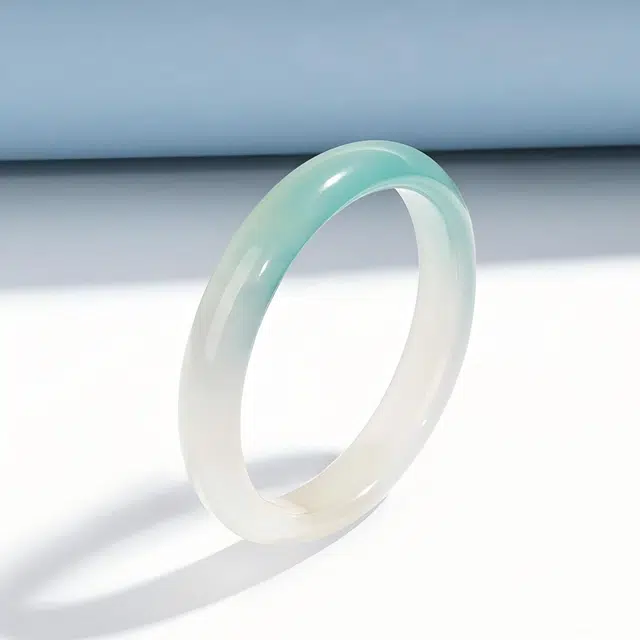 匠锁心玉 半山半水清透冰润  新中式 国潮国风 潮流古风 轻奢高级 大方 玉髓 手镯 女款