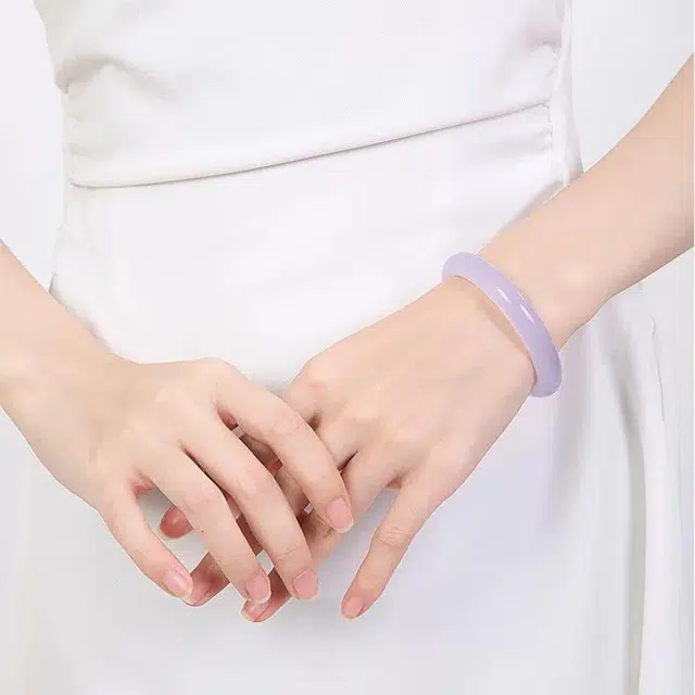 匠锁心玉 紫罗兰  水润 新中式 国潮国风 汉服复古 高级感 简约气质 古风温婉 玉髓 手镯 女款