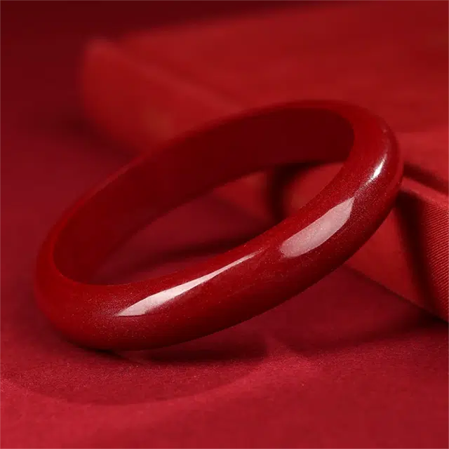 匠锁心玉 新中式 国潮国风 复古 诸事顺意 本命年 守护 朱砂 玉石手镯 女款