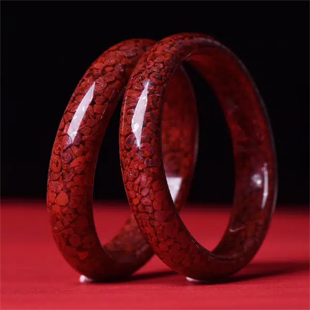 匠锁心玉 新中式 国潮国风 复古 朱砂 玉石手镯 女款