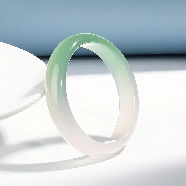 【宽版玉镯】 匠锁心玉 新中式 国潮国风 清冷感 小众轻奢高级感 水润显白 玉髓 手镯 女款