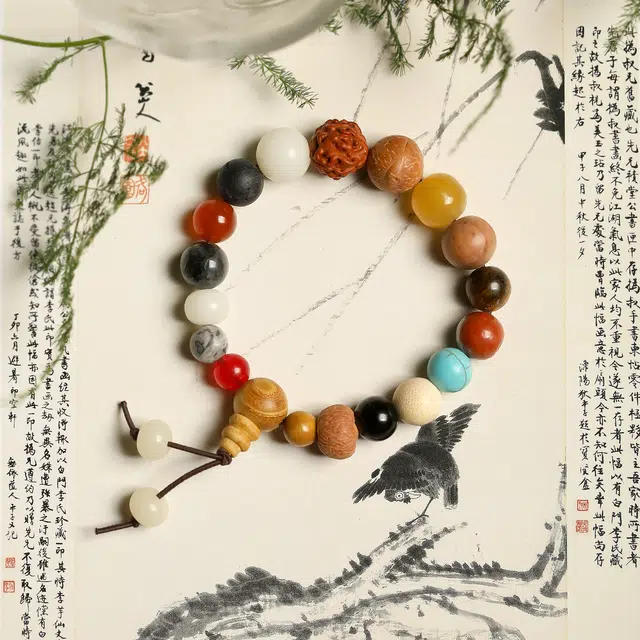匠锁心玉 十八籽 玛瑙虎眼 国风佛珠转运珠 招财纳福 复古国潮 星月菩提 菩提类手串 男女同款情侣款