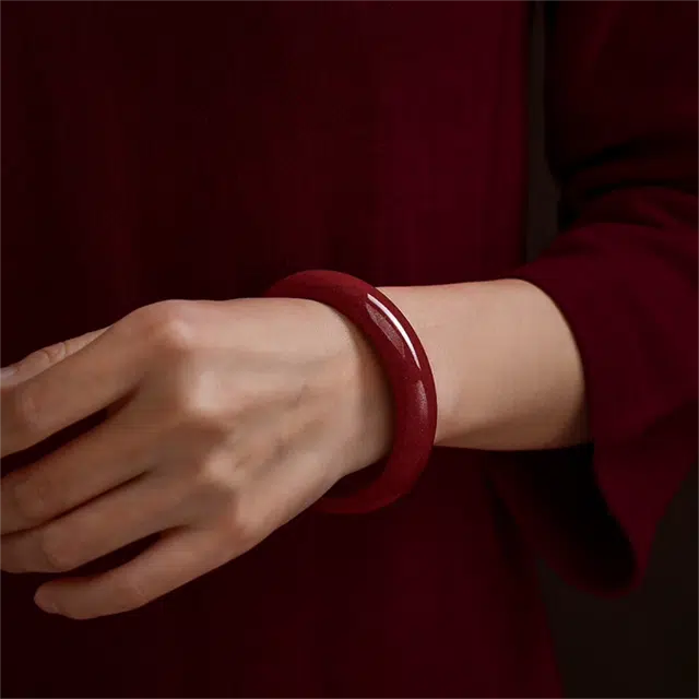 匠锁心玉 紫金砂 新中式 国潮国风 复古 转运 诸事顺意   守护 朱砂 玉石手镯 女款