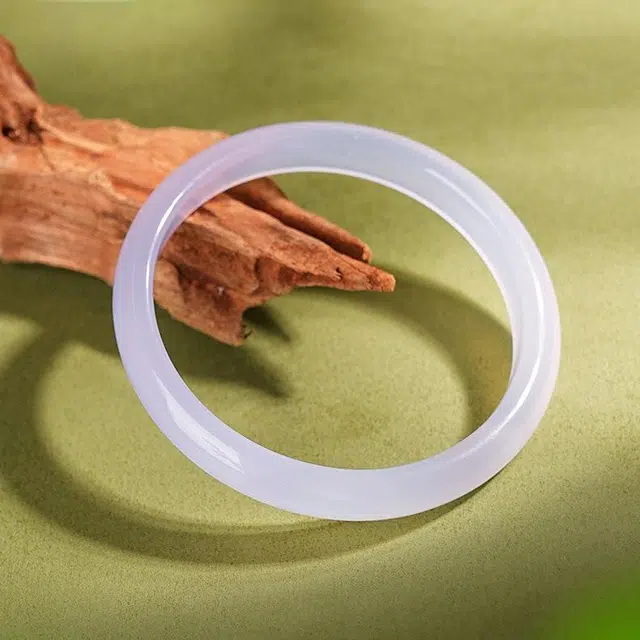 匠锁心玉 高冰清透紫罗兰 新中式 国潮国风 轻奢高级感 古风温婉 清冷感 潮流 玉髓 手镯 女款