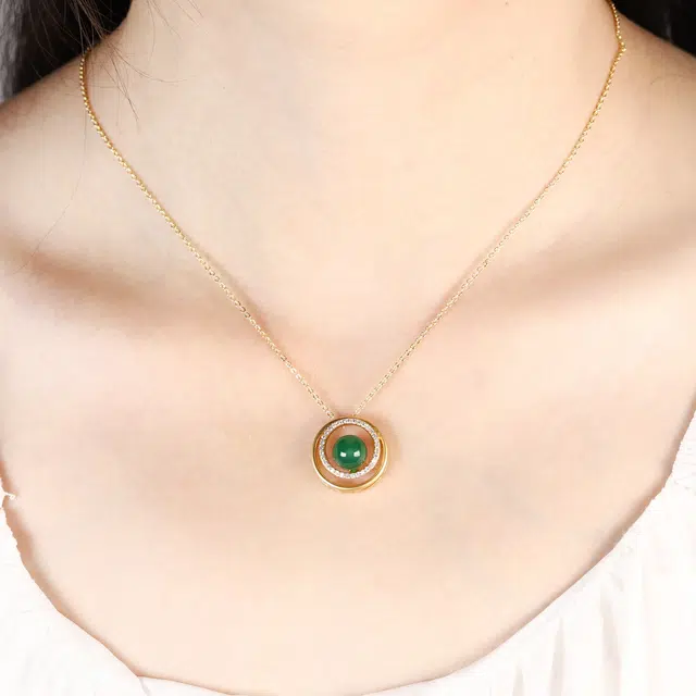 匠锁心玉 新中式国潮 轻奢小众 玛瑙 玉石项链 女款 玛瑙