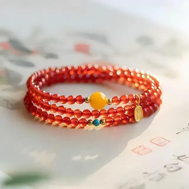 匠锁心玉 鸿运当头多圈 新中式国潮国风 小众设计轻奢高级感 时尚百搭简约 极简风 转运纳福招财守护#好运天然 玛瑙 手串 男女同款