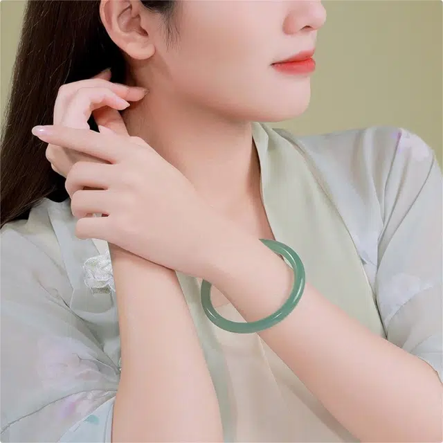 匠锁心玉 平安新中式 国潮古风清冷感 轻奢高级 玉髓 玉石手镯 女款