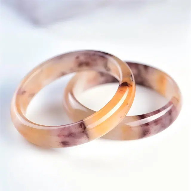 匠锁心玉 紫罗兰贵妃镯 五彩斑斓 新中式 国潮国风 复古 古风温婉 轻奢高级感 金丝玉 手镯 女款