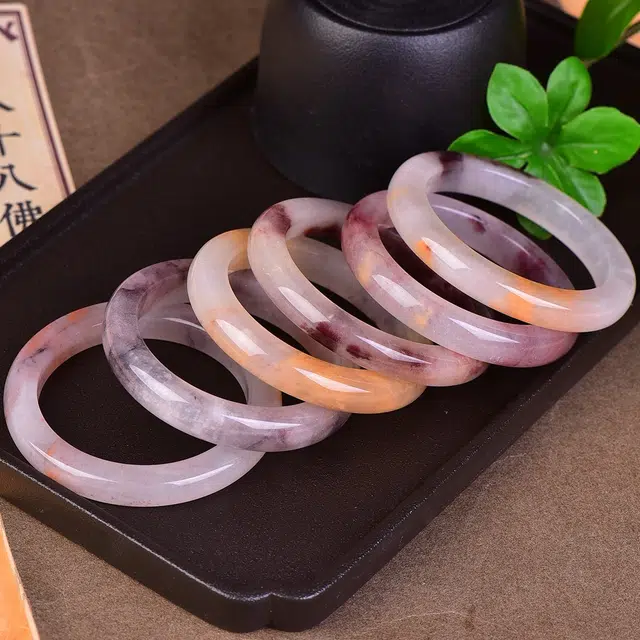 匠锁心玉 紫罗兰贵妃镯 新中式 国潮国风 复古 古风温婉 轻奢高级感 金丝玉 手镯 女款