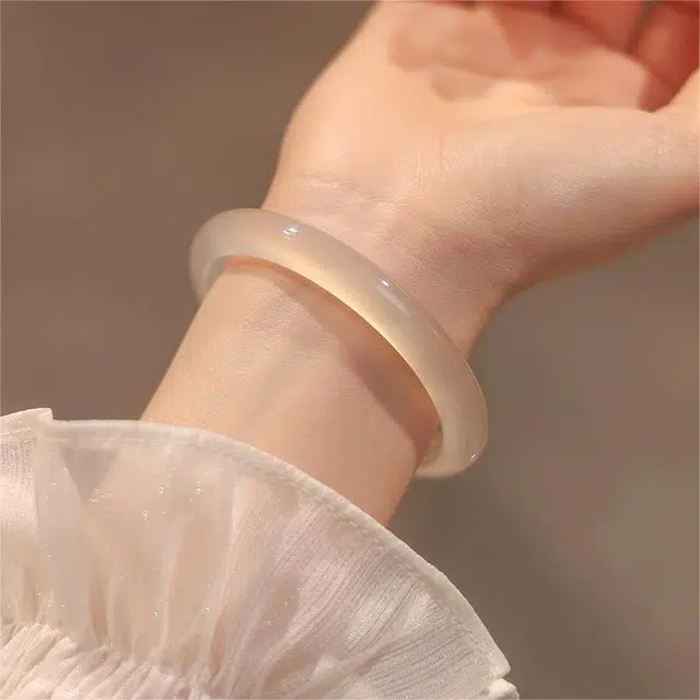 匠锁心玉 新中式 国潮国风 气质百搭 古风温婉 轻奢高级 水润 玉髓 玉石手镯 女款