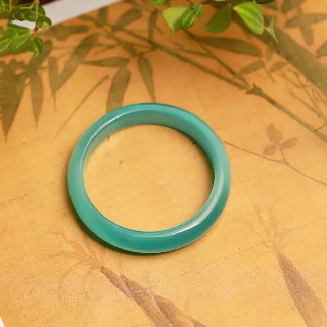 匠锁心玉 青黛   新中式 国潮国风 典雅 古风温婉 猫眼石 手镯 女款