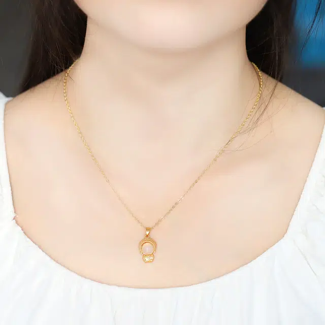 匠锁心玉 宝宝佛 国风国潮 新中式 玉髓 合金 玉石项链 女款 玉髓