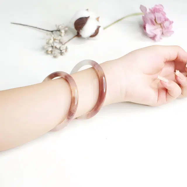 匠锁心玉 紫罗兰美人镯 新中式 国潮国风 复古 古风温婉 轻奢高级感 金丝玉 玉石手镯 女款