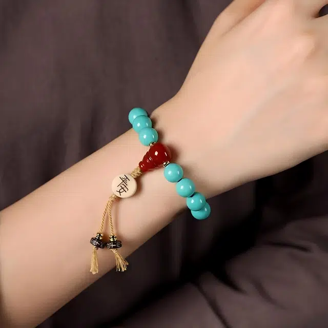 匠锁心玉 平安喜乐 新中式国潮文玩 简约大气时尚百搭 小众设计珠串轻奢高级感 转运 吉祥如意招财纳福#好运 琉璃 手串 男女同款情侣款