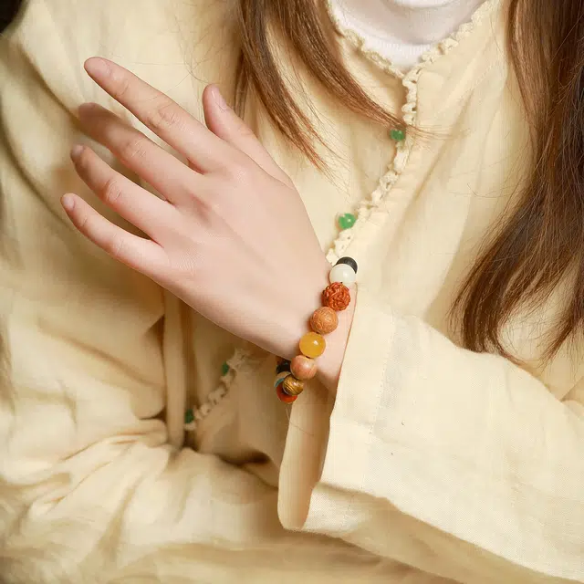 匠锁心玉 十八籽 玛瑙虎眼 国风佛珠转运珠 招财纳福 复古国潮 星月菩提 菩提类手串 男女同款情侣款