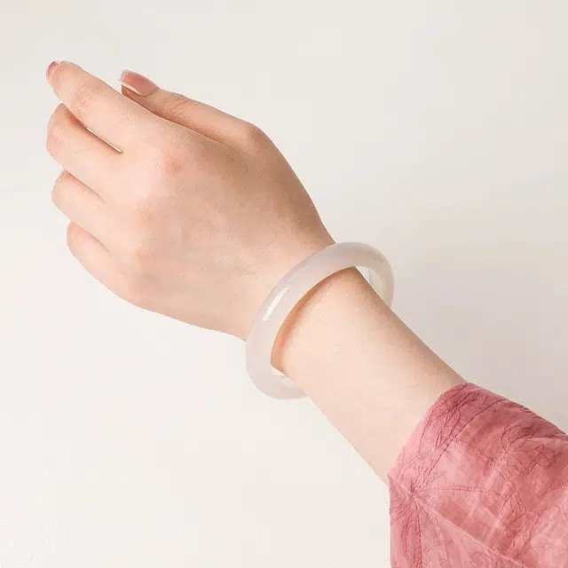 匠锁心玉 青山黛翠玉贵妃镯 新中式 国潮复古 民族风 轻奢高级 清冷感 玉髓 手镯 女款