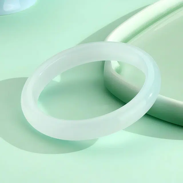 匠锁心玉 天空蓝 新中式 国潮古风典雅 轻奢高级小众手饰 国风雅韵 玉髓 手镯 女款