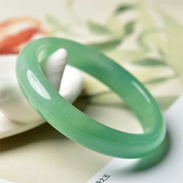 匠锁心玉 青山黛贵妃镯  新中式 国潮国风 小众设计 轻奢高级 气质 古风温婉 东陵玉 玉石手镯 女款