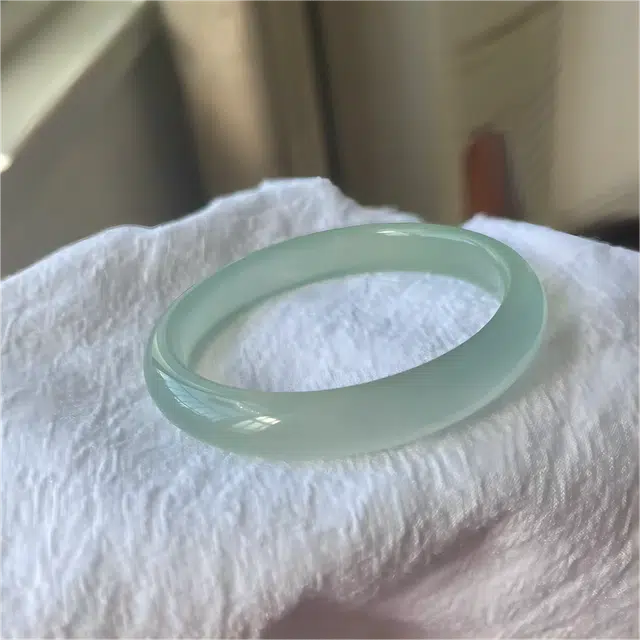 匠锁心玉 只此青绿 青山黛 油青 贵妃镯 国朝古风 新中式 汉服 玉髓 玉石手镯 女款