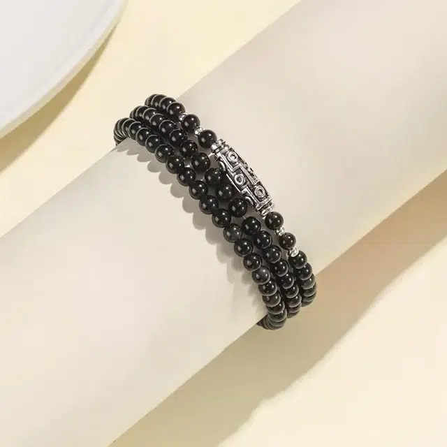 匠锁心玉 天珠简约新中式珠串转运珠纳福国潮古风原创设计小众轻奢高级感 气质百搭潮流时尚手饰显白#好运天然 黑曜石 手串 男女同款情侣款