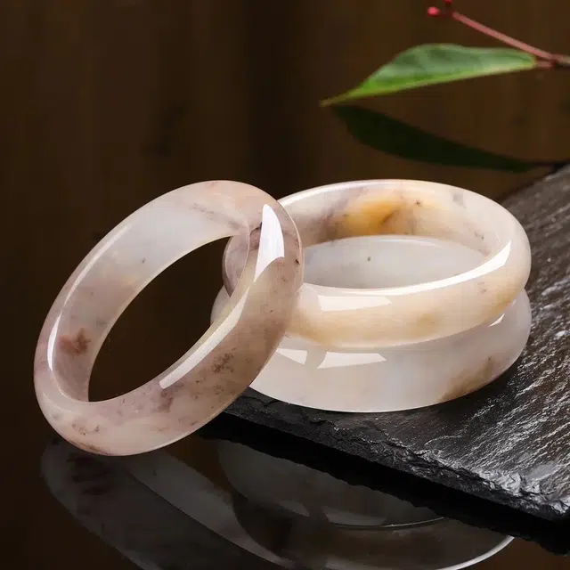 匠锁心玉 紫罗兰贵妃镯 水润清透 新中式 国潮国风 汉服旗袍 时尚百搭 清冷典雅高级感 气质温婉 素圈手饰显白#好运天然 金丝玉 手镯 女款