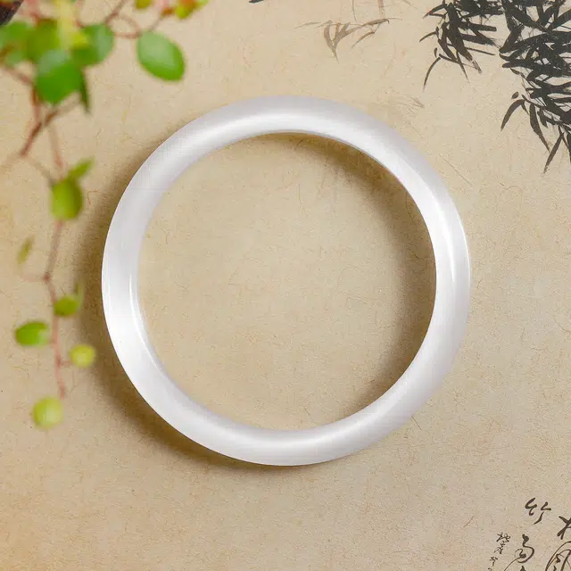 匠锁心玉 国潮新中式 精致古风清冷感 温润气质 优雅小众百搭素圈 琉璃 手镯 男女同款情侣款