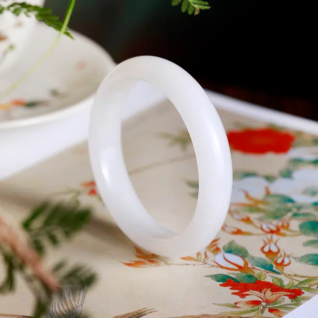 匠锁心玉 白月光白心的悸动 新中式 国潮国风 经典简约 古风 高级感 玉镯子 金丝玉 手镯 女款