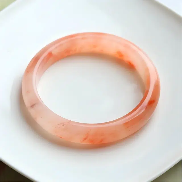 匠锁心玉 桃花酿贵妃镯 新中式 国潮国风 复古 古风温婉 轻奢高级感 金丝玉 玉石手镯 女款