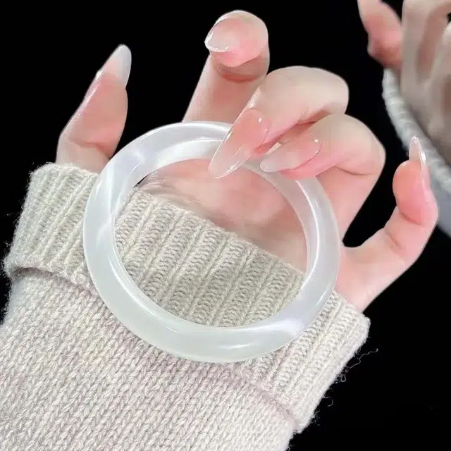 匠锁心玉 白月光美人镯 新中式国潮国风 小众典雅 轻奢高级清冷感 极简风 潮流年轻气质百搭 温润手饰显白#好运 琉璃 手镯 女款