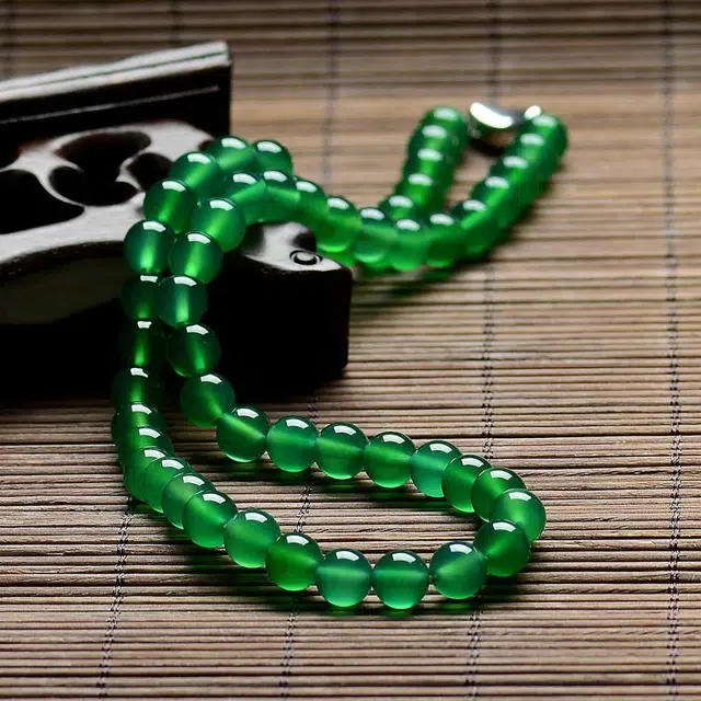 匠锁心玉 黛绿锁骨链 新中式 国潮国风 轻奢高级感 时尚简约 气质百搭 小众设计 转运纳福招财#好运 玉髓 玉石项链 女款