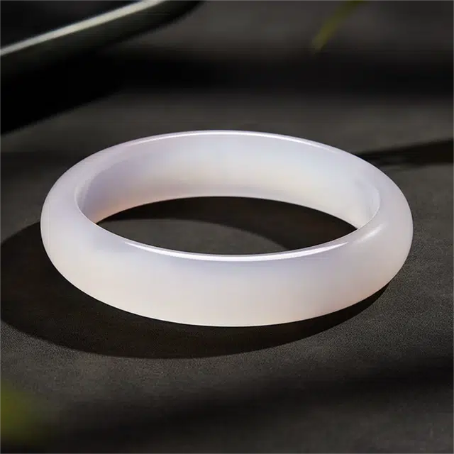 匠锁心玉 清冷感 轻奢高级平安 新中式 国潮古风 水润淡烟紫贵妃镯 玉髓 玉石手镯 女款