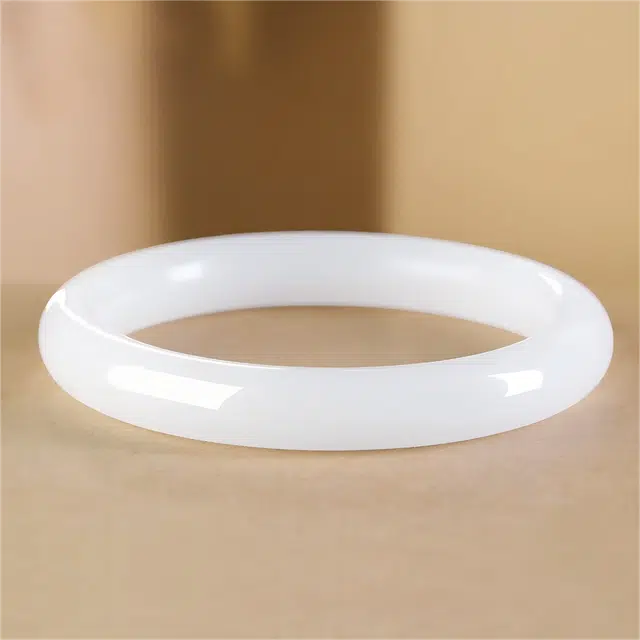 匠锁心玉 白月光圆镯   新中式 国潮国风 小众设计 轻奢高级 气质 古风温婉 金丝玉 手镯 女款