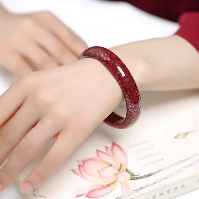 匠锁心玉 新中式 国潮国风 复古 朱砂 玉石手镯 女款