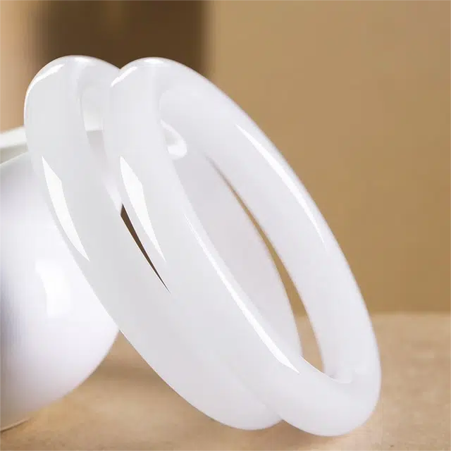 匠锁心玉 白月光圆镯   新中式 国潮国风 小众设计 轻奢高级 气质 古风温婉 金丝玉 手镯 女款