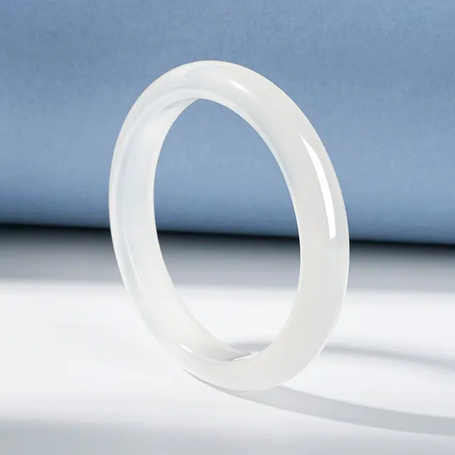 匠锁心玉 白月光 新中式 国潮国风 轻奢高级 清冷感 玉髓 手镯 女款