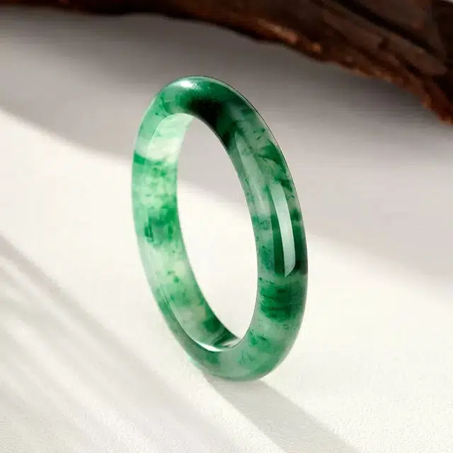 匠锁心玉 青山黛飘花贵妃镯 新中式宫廷风古典轻奢吉祥如意平安顺遂时尚百搭清冷典雅高级感气质温婉#好运天然 非洲翠 石英岩玉手镯 女款