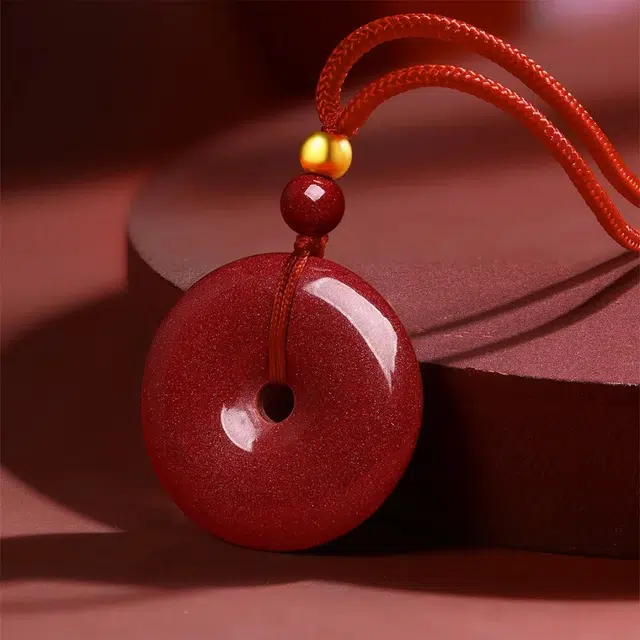 匠锁心玉 紫金砂平安扣 新中式 财源滚滚 寓意好 转运纳福招财 国潮国风 轻奢高级感 简约百搭设计#好运再造辰砂 朱砂 项链 男女同款情侣款