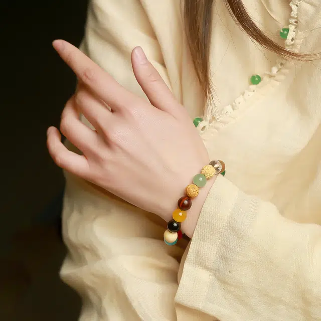 匠锁心玉 十八籽 国风佛珠 招财纳福 复古国潮新中式 白玉菩提 手串 男女同款情侣款