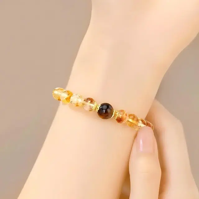 匠锁心玉 新中式国潮磁场招财进宝时来运转八方来财小众寓意好转运暴富 小众轻奢高级感礼盒装#好运天然 黄水晶 手串 男女同款情侣款