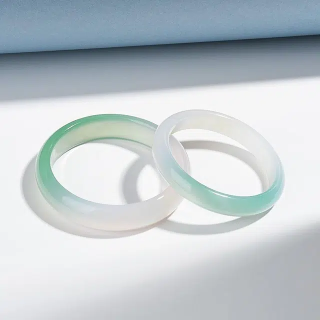 匠锁心玉 半山半水清透冰润  新中式 国潮国风 潮流古风 轻奢高级 大方 玉髓 手镯 女款