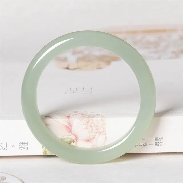 匠锁心玉 晴水平安镯 温婉雅致 国风国潮 新中式 古风 和田玉 手镯 女款 青白玉