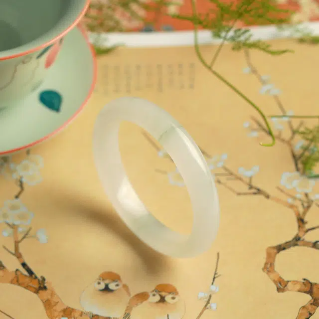 匠锁心玉 青山黛贵妃镯 微翠  新中式 国潮国风 小众设计 轻奢高级 气质 古风温婉 天山翠 玉石手镯 女款