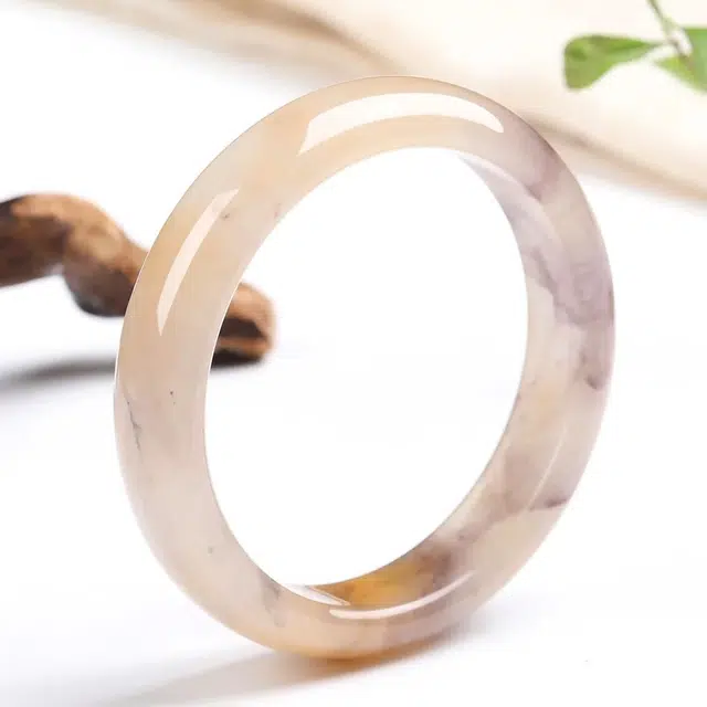 匠锁心玉 紫罗兰贵妃镯 水润清透 新中式 国潮国风 汉服旗袍 时尚百搭 清冷典雅高级感 气质温婉 素圈手饰显白#好运天然 金丝玉 手镯 女款