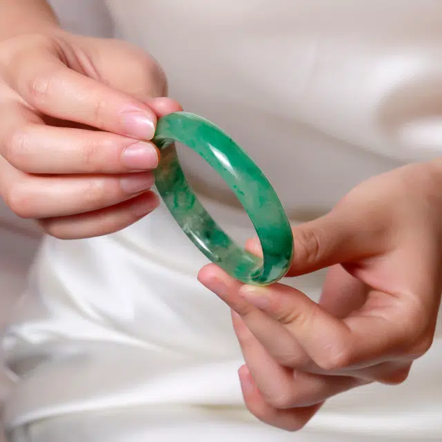 匠锁心玉 青山黛贵妃新中式宫廷风古典轻奢吉祥如意平安顺遂时尚百搭清冷典雅高级感气质温婉#好运 非洲翠 手镯 男女同款情侣款